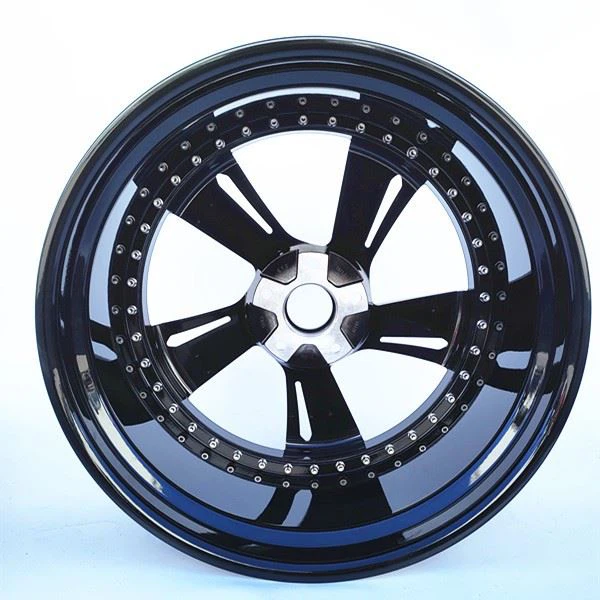 Two-piece Structure Hyper Black Deep Dish Mesh Design 23 Inch Forged Rims With PCD 5x130 For BMW
